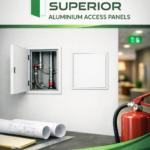 Fire rated access panel installed flush in the wall